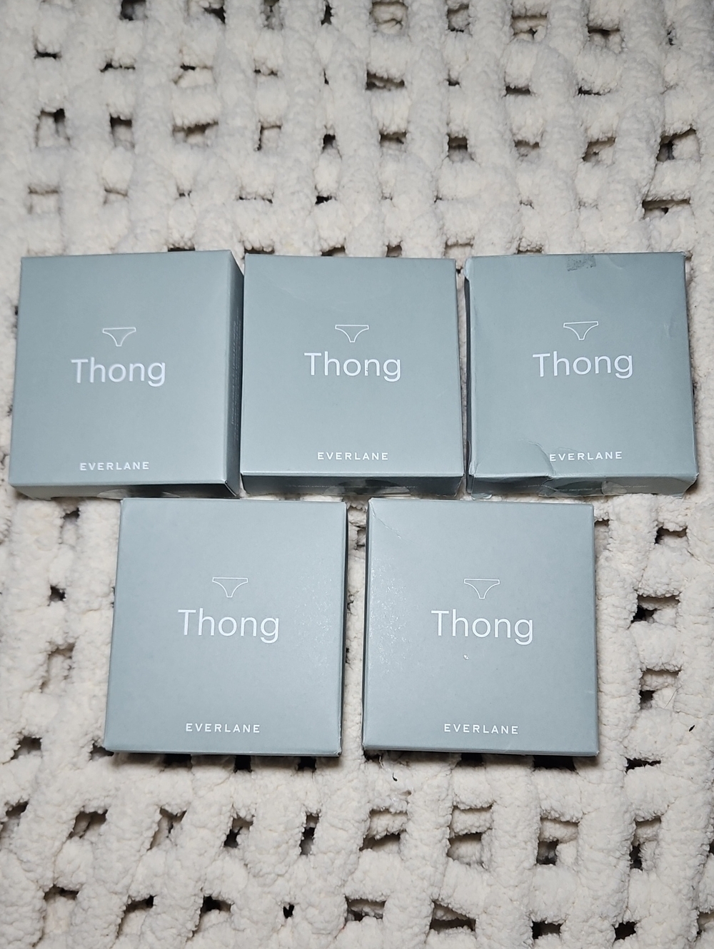 Everlane Thong Panty Lot— Set of Five New XXS Pink